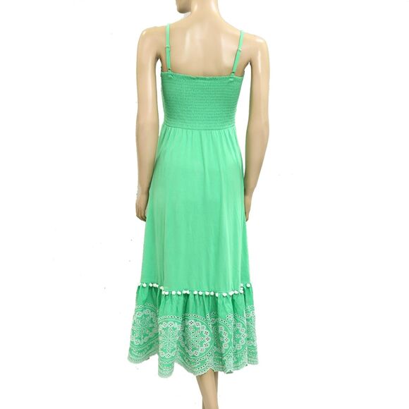 Lilly Pulitzer Modesto Smocked Midi Dress Eyelet Embroidered Cotton XS 282264 - Picture 5 of 7